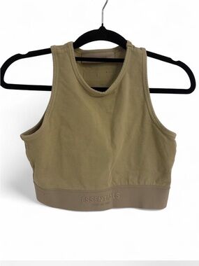 Fear of God ESSENTIALS Cropped Tank in Olive